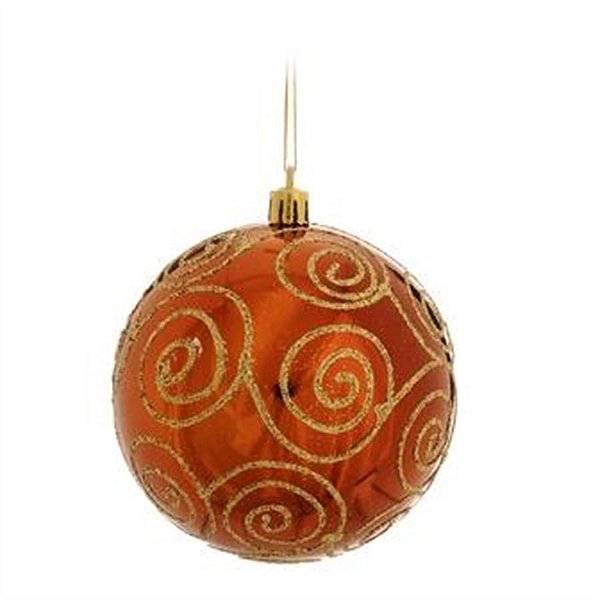 Bola Arabesco Cobre 10 cm (Bolas) - 4 Peças