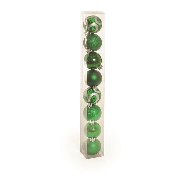 Bola de Natal Sortidas Verde 5cm - 8 Un