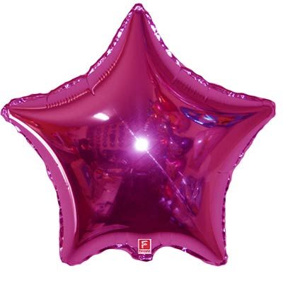Balão Metalizado Estrela 09 Polegadas Liso Pink
