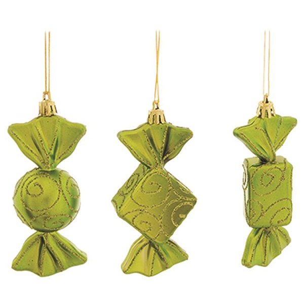 Enfeite Bala Sortida Arabesco Verde Claro 12cm - 6 Un