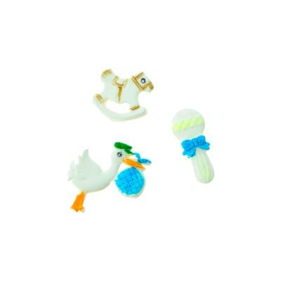 Aplique em Biscuit Chá de Bebê Azul 06 Un