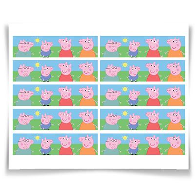 Adesivo Especial Retangular Peppa Pig - 20 Un