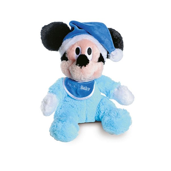 Natal Disney - Baby Mickey de Pelúcia Azul Claro 22cm