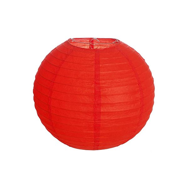 Lanterna Redonda sem Luz Vermelho 20 cm