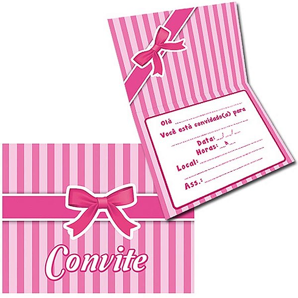 Convite Especial Rosa e Pink - 08 Un