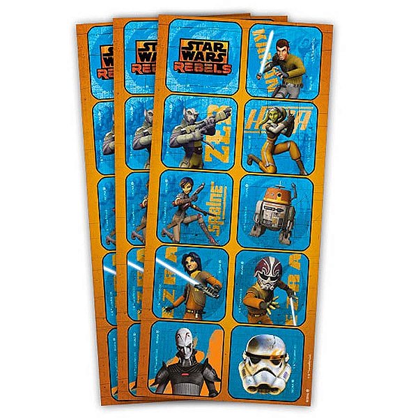 Adesivo Decorativo Quadrado Star Wars Rebels - 03 cartelas