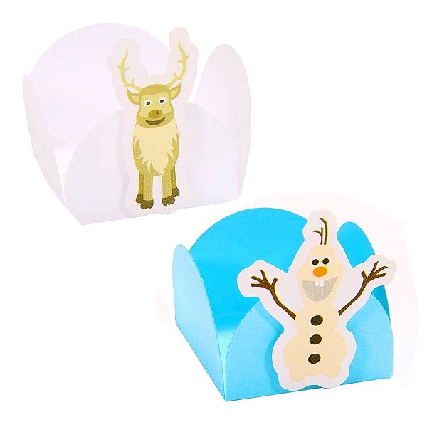 Forminha em Papel Scrap Boneco de Neve e a Rena - 24 Un