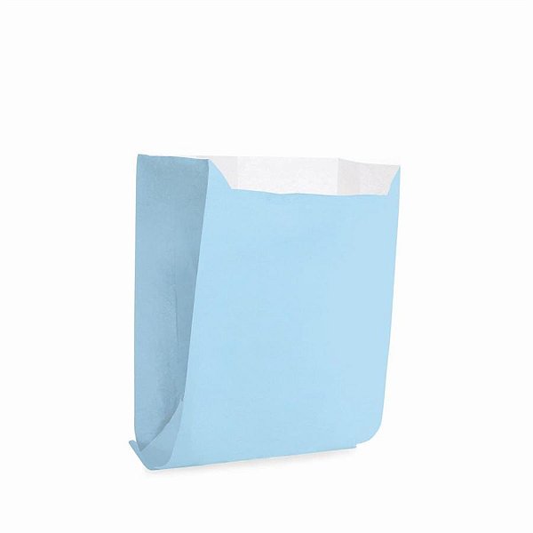 Saquinho para Lanche Liso Azul Bebe Médio 10x10,5x4 - 50 Un