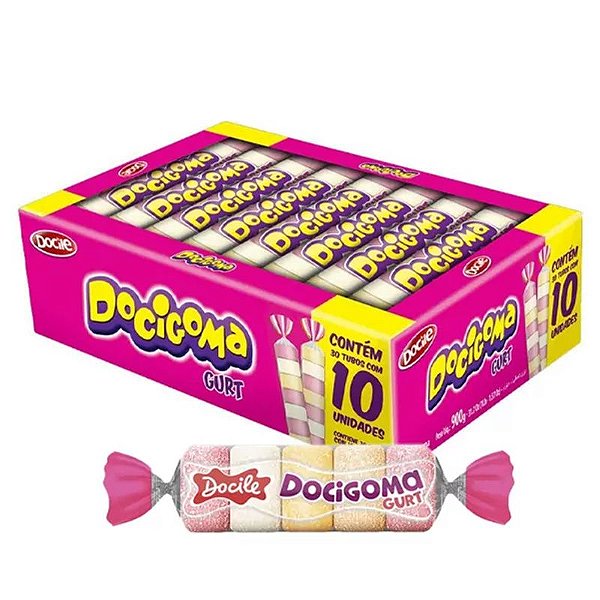 Caixa Docigoma Tubo Gurt - 30 Tubos com 08 Gomas