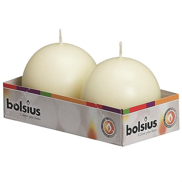 Vela Bola Marfim 7 cm (Velas Bolsius) - 2 Peças