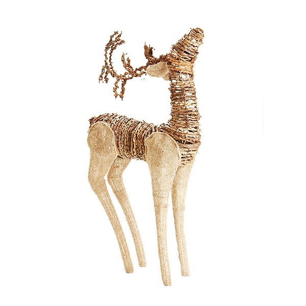 Rena de Natal Decorativa com Cabeça em Pé Natural 75cm