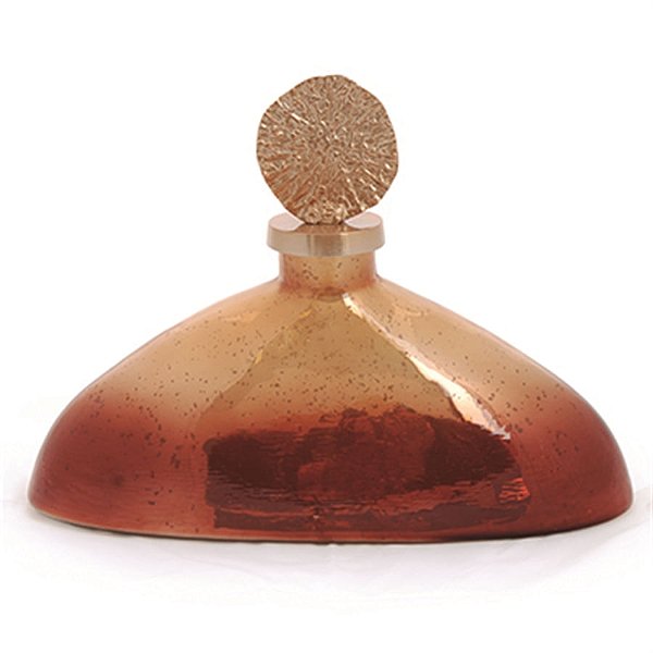 Vaso Garrafa Volcano de Vidro Ouro Tamanho P (Adornos)