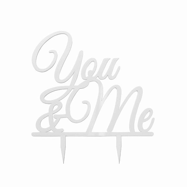 Casamento Clássico - Topo de Bolo You & Me Branco P