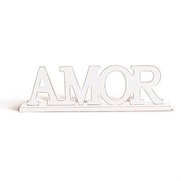 Letras Decorativas de Madeira Amor - Branco