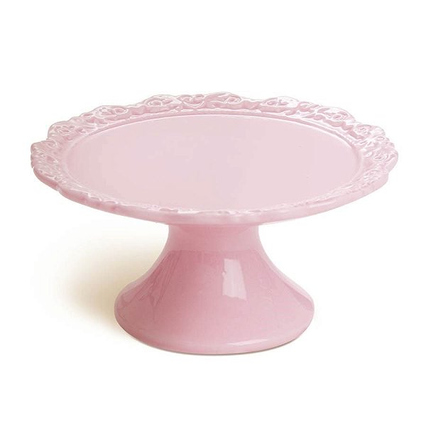 Romântico - Suporte para Doces Cerâmica Médio Rosa
