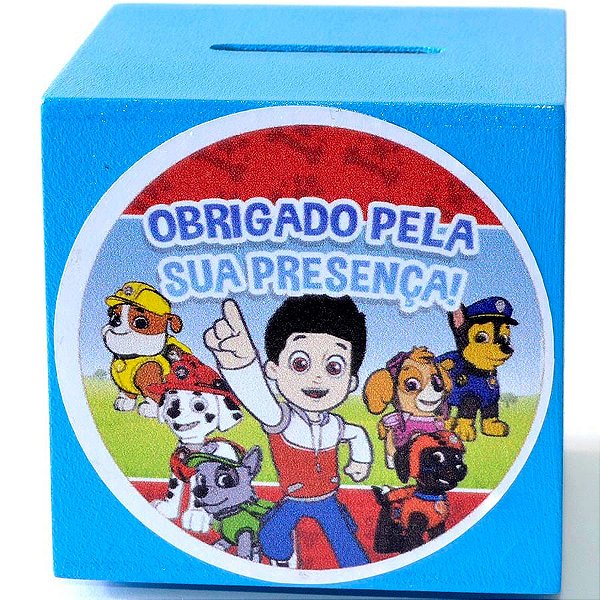 Cofre Porta-moedas em MDF Patrulha Canina