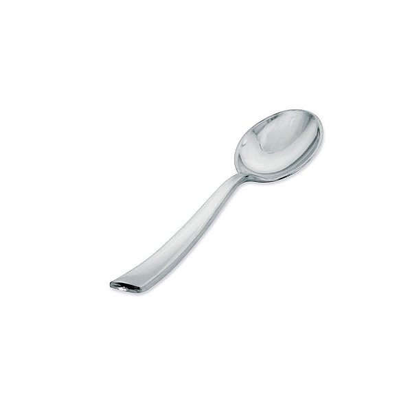 Colher Plástica Inox Sobremesa Premium - 10 Un