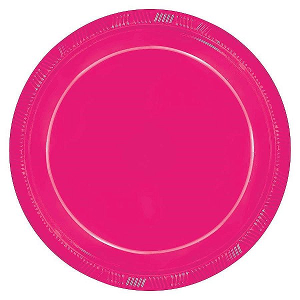 Prato Color 23cm Rosa Neon - 10 Un