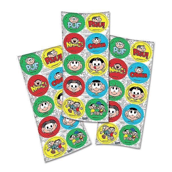 Adesivo Redondo Turma da Mônica - 03 cartelas