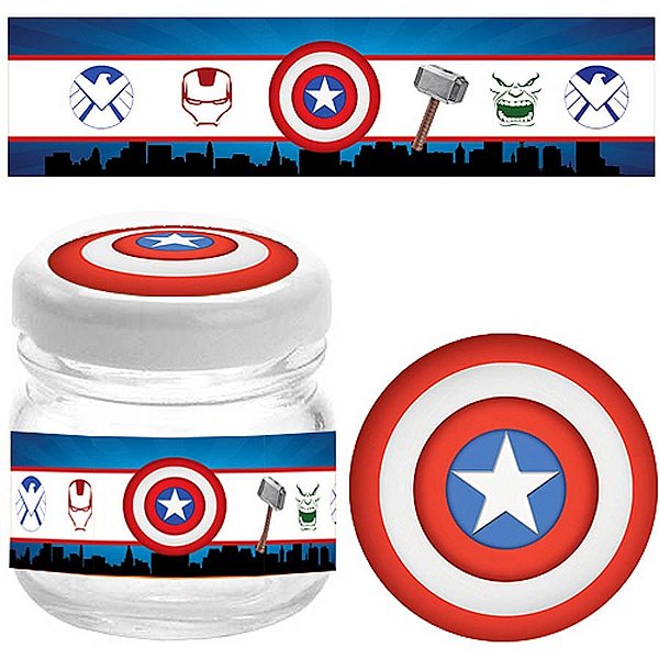 Kit Adesivo Especial para 10 Potinhos - Vingadores
