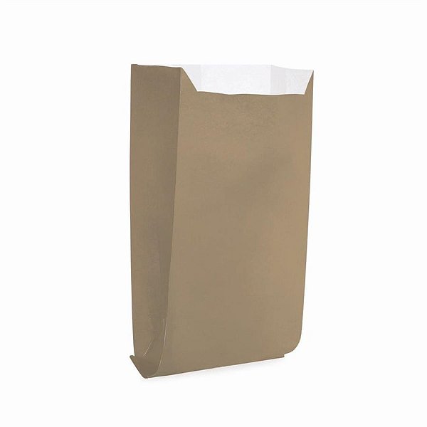 Saquinho para Pipoca Hot Dog Liso Pardo Grande 14x8x4 - 50 Un