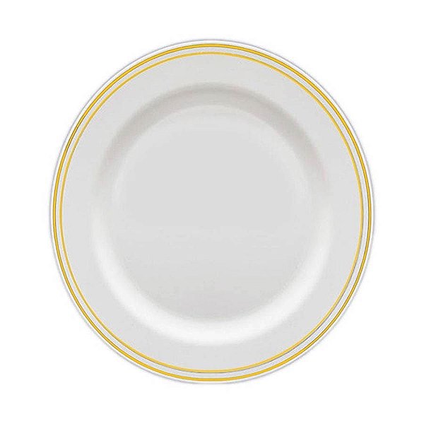 Prato Sobremesa Borda Dourada 19cm - 06 Un