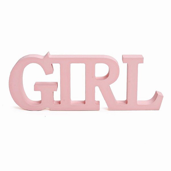 Letras Decorativas de Madeira Girl Rosa