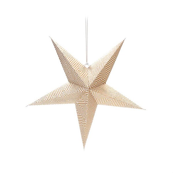 Estrela de 5 Pontas Decorada Ouro 45 cm (Origami)