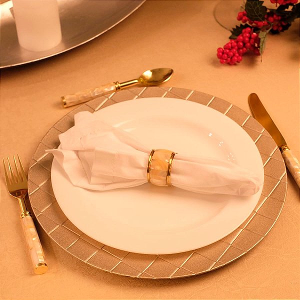 Sousplat - Quadriculado Nude - 6 un