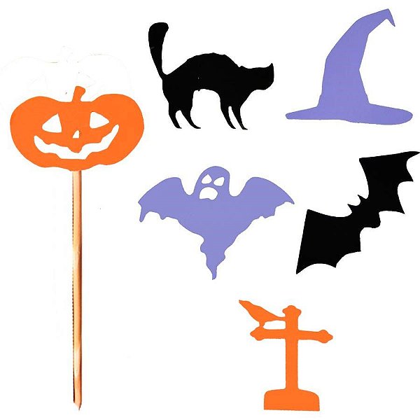 Enfeite para Doces no Palito Halloween Novo - 06 Un