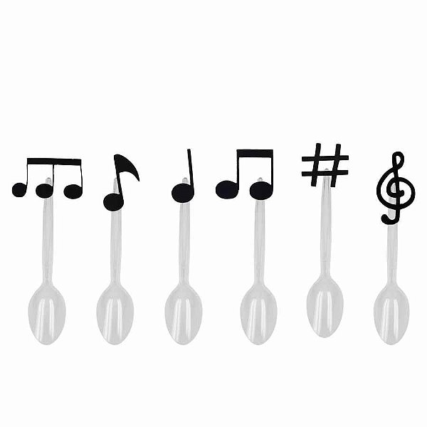 Colher para Sobremesa com Aplique Notas Musicais - 06 Un