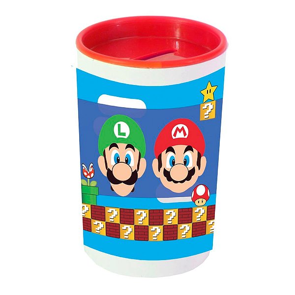 Festa Super Mário - Cofrinho Porta-moedas com Adesivo Super Mario Bros