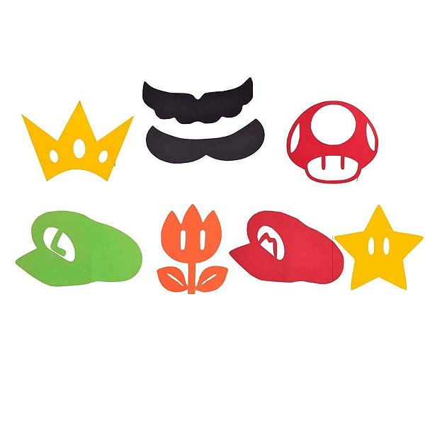 Festa Super Mário - Aplique Artesanal Super Mario Bros P - 15 Un