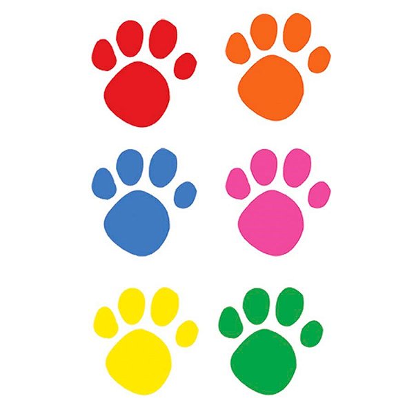 Festa Patrulha Canina - Adesivos Pegadas Coloridas de Cachorrinho - 10 Un