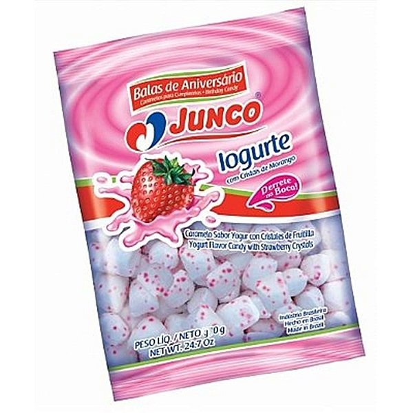 Pacote de Bala de Iogurt com Cristal Morango - 400g