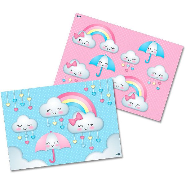 Festa Chuva de Amor - Kit Decorativo Cartonado Chuva de Amor