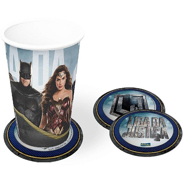 Festa Liga da Justiça - Bolacha Porta Copos Liga da Justiça o Filme - 08 Un