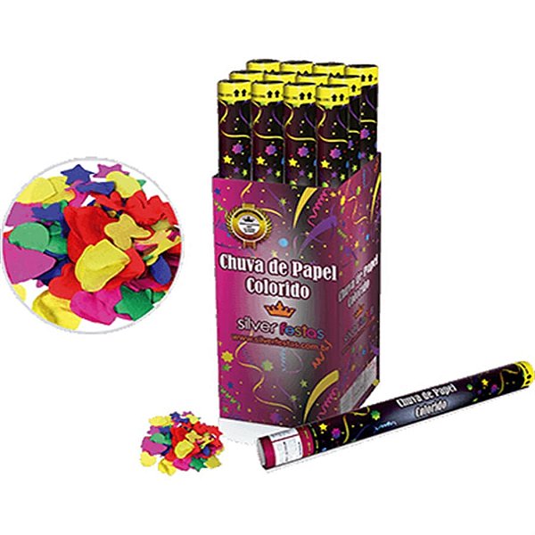 Lança Confete Papel Colorido 60cm