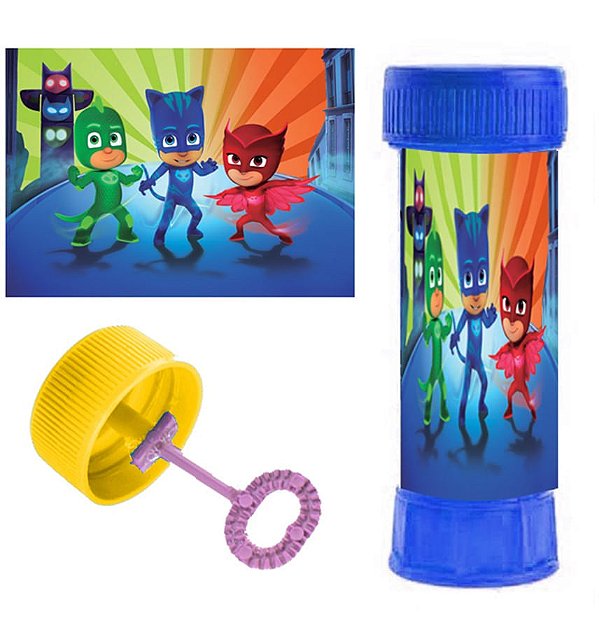 Festa PJ Masks - Adesivo Especial para Bolinha de Sabão PJ Masks - 06 Un