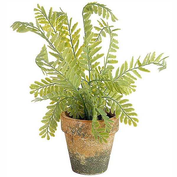 Vaso Decorativo Pequeno de Samambaia Artificial - 27 cm