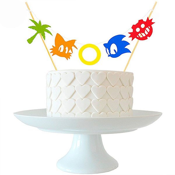 Festa Sonic - Enfeite Varalzinho no Palito - Sonic