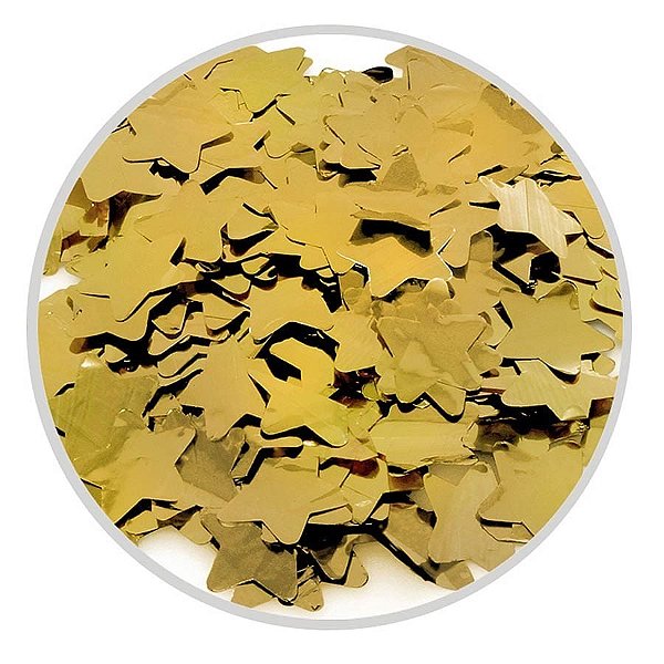 Lança Confete Chuva de Estrelas Douradas 30cm