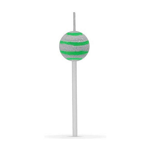 Vela Pirulito Verde e Branco