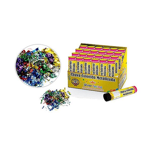 Lança Confete Kids Colorido Metalizado 21cm