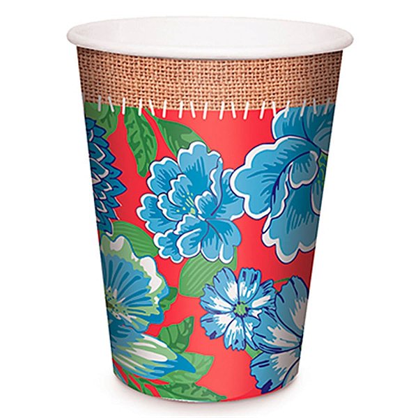 Arraiá Junino - Copo Papel 330ml Chita 08 Un