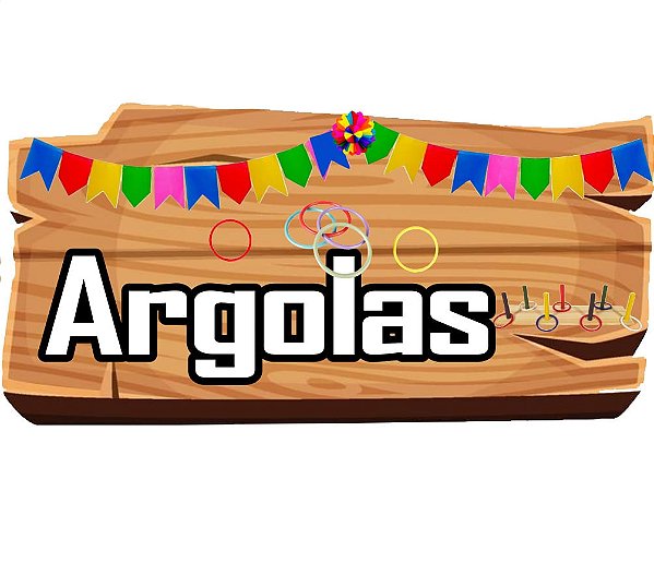 Arraiá Junino - Placa de Sinalização Argolas