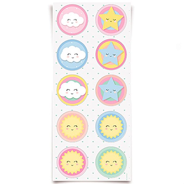 Festa Chuva de Amor - Adesivo Redondo 30 Un