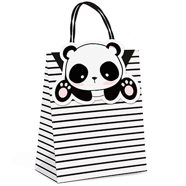 Festa Panda - Sacola Papel com Fechamento P 10 Un