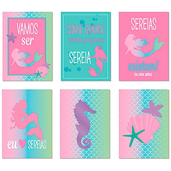 Festa Sereia - Cartaz Decorativo - 8 Un
