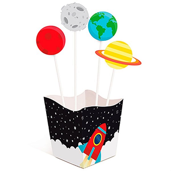 Festa Astronauta - Kit Cachepô com Pick 04 Un